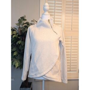 Athleta Light Cream Asymmetrical Zip Pullover Zip Sweater XXS
